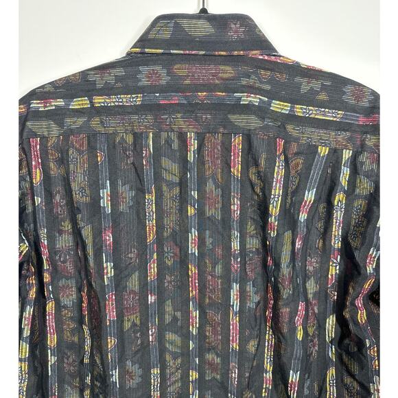 Luchiano Visconti Textured Cotton Casual Button Down Mens Long Sleeve Shirt L - Picture 7 of 12